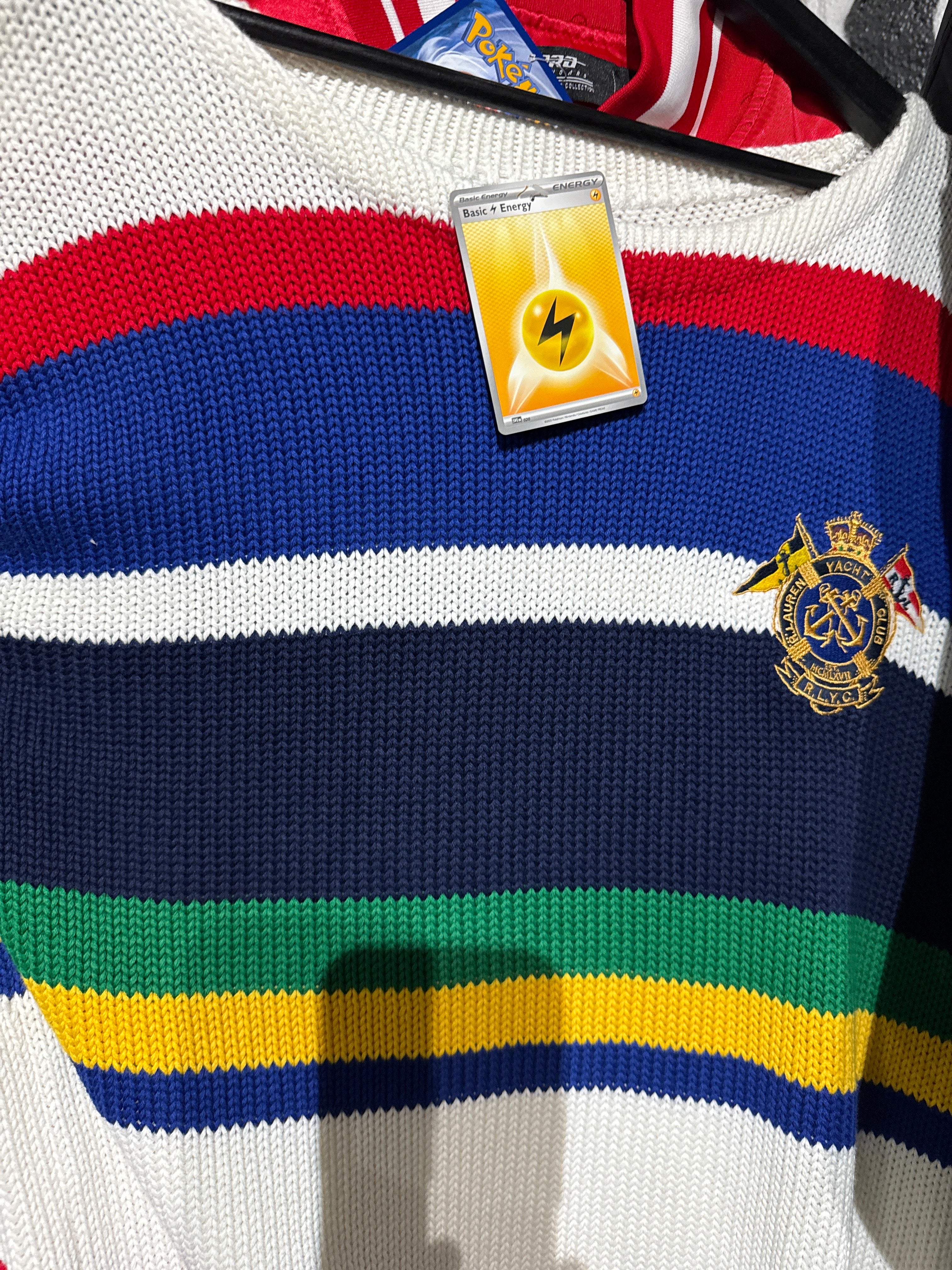 Polo Stripe Knit Sweater Sz L