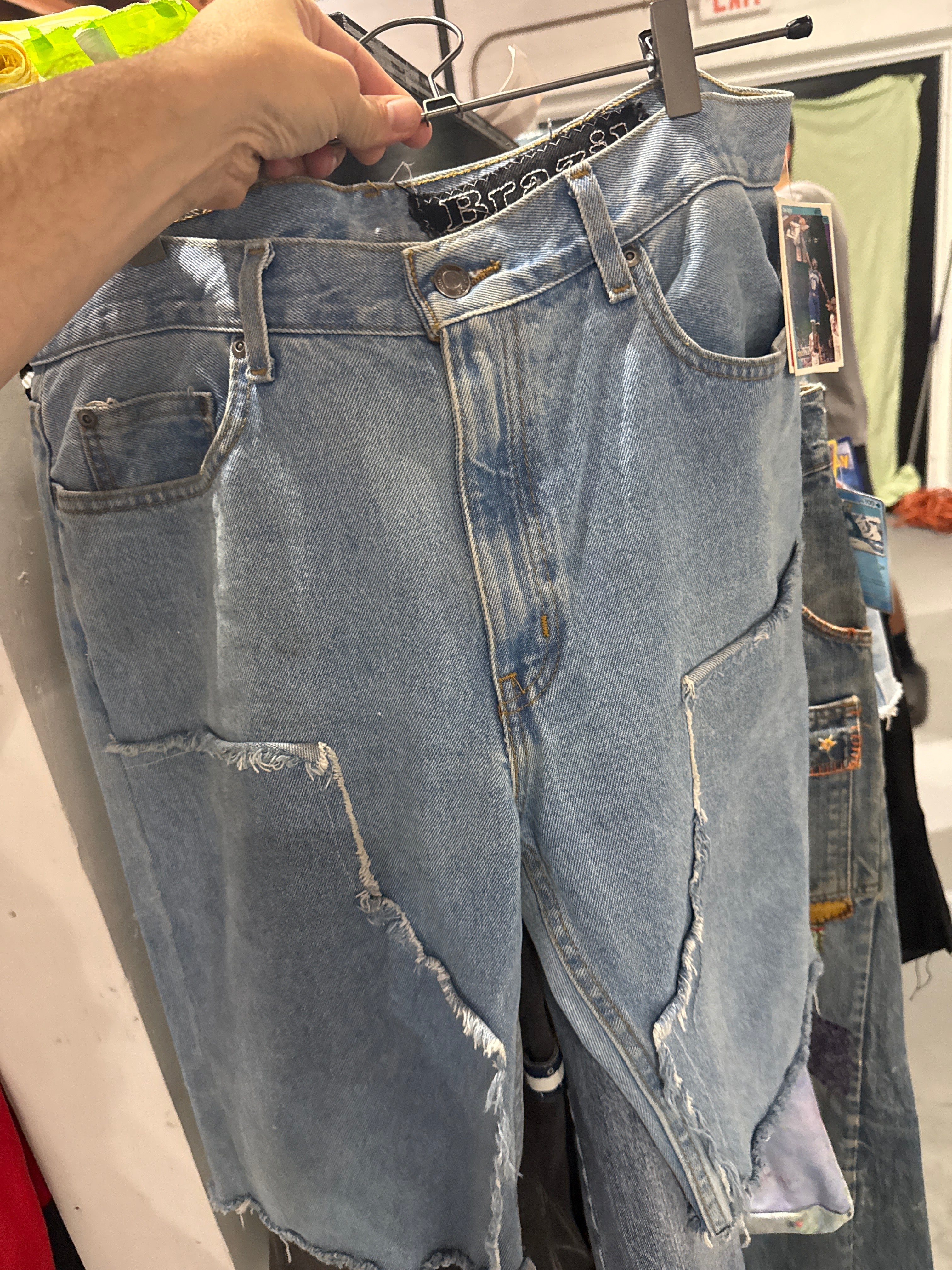 Double Knee Denim Shorts Sz 34