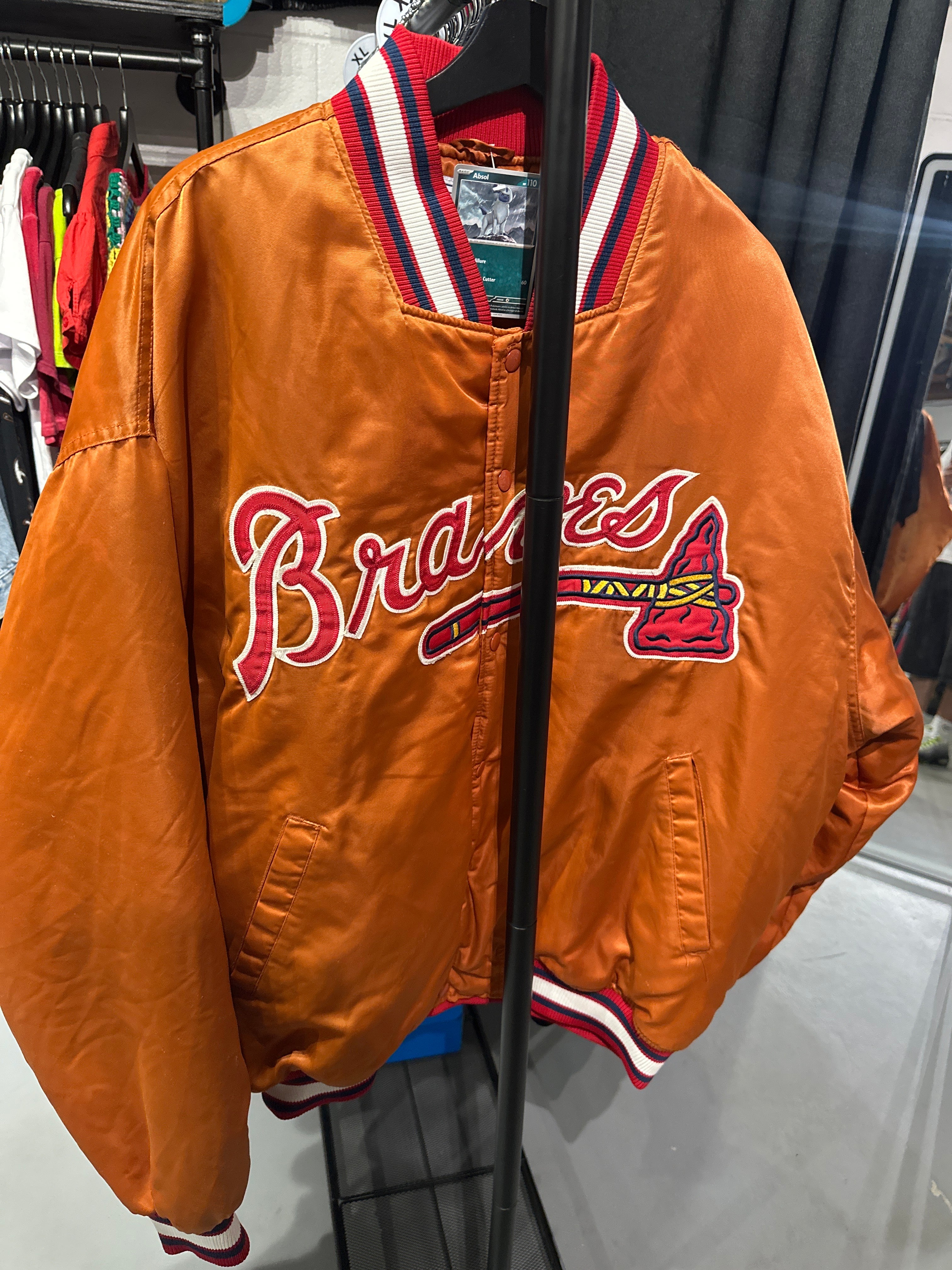 Vtg Braves Orange Satin Starter AS IS (3XL)