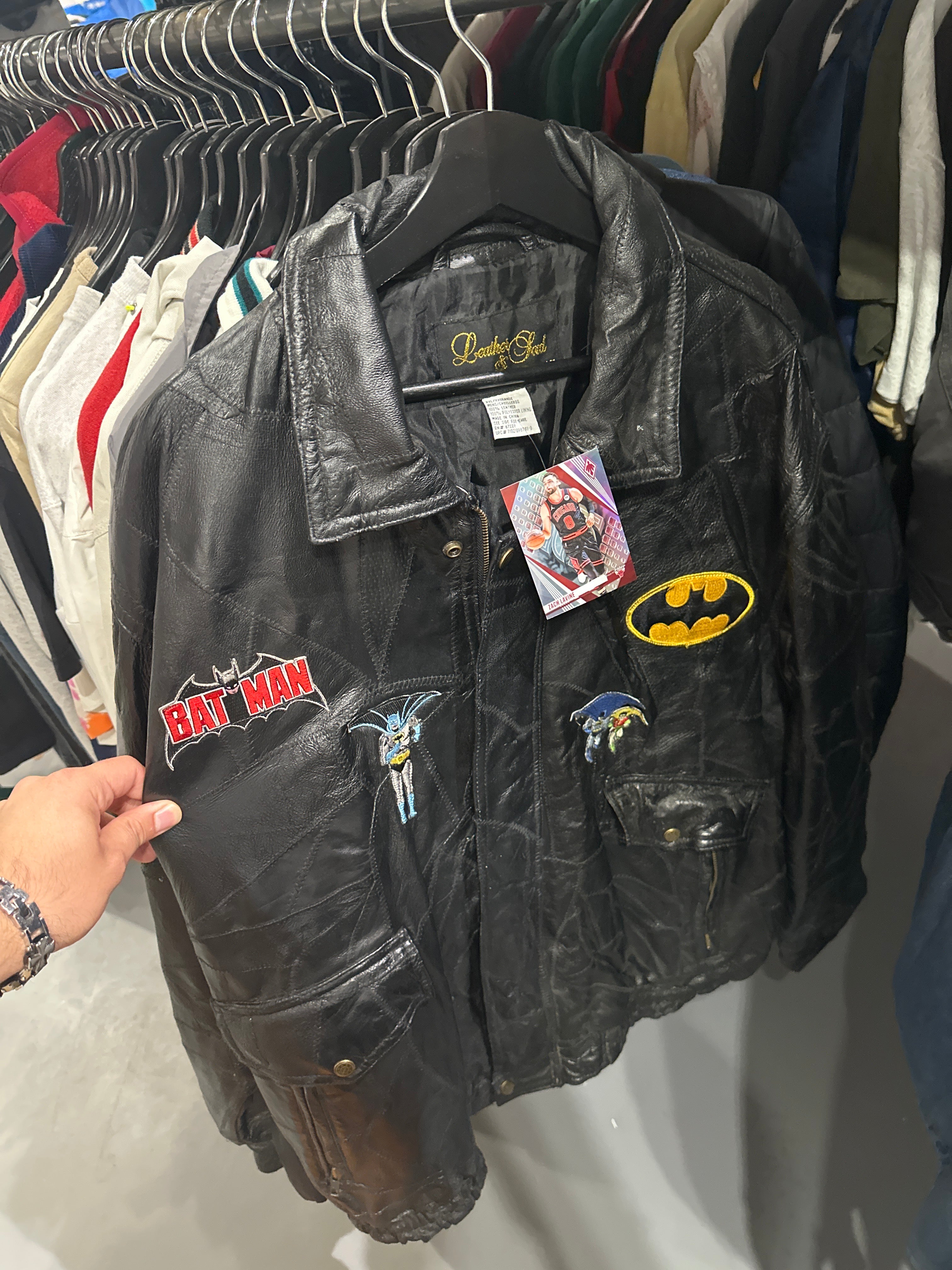 Vtg Batman Leather Jacket (XXL)