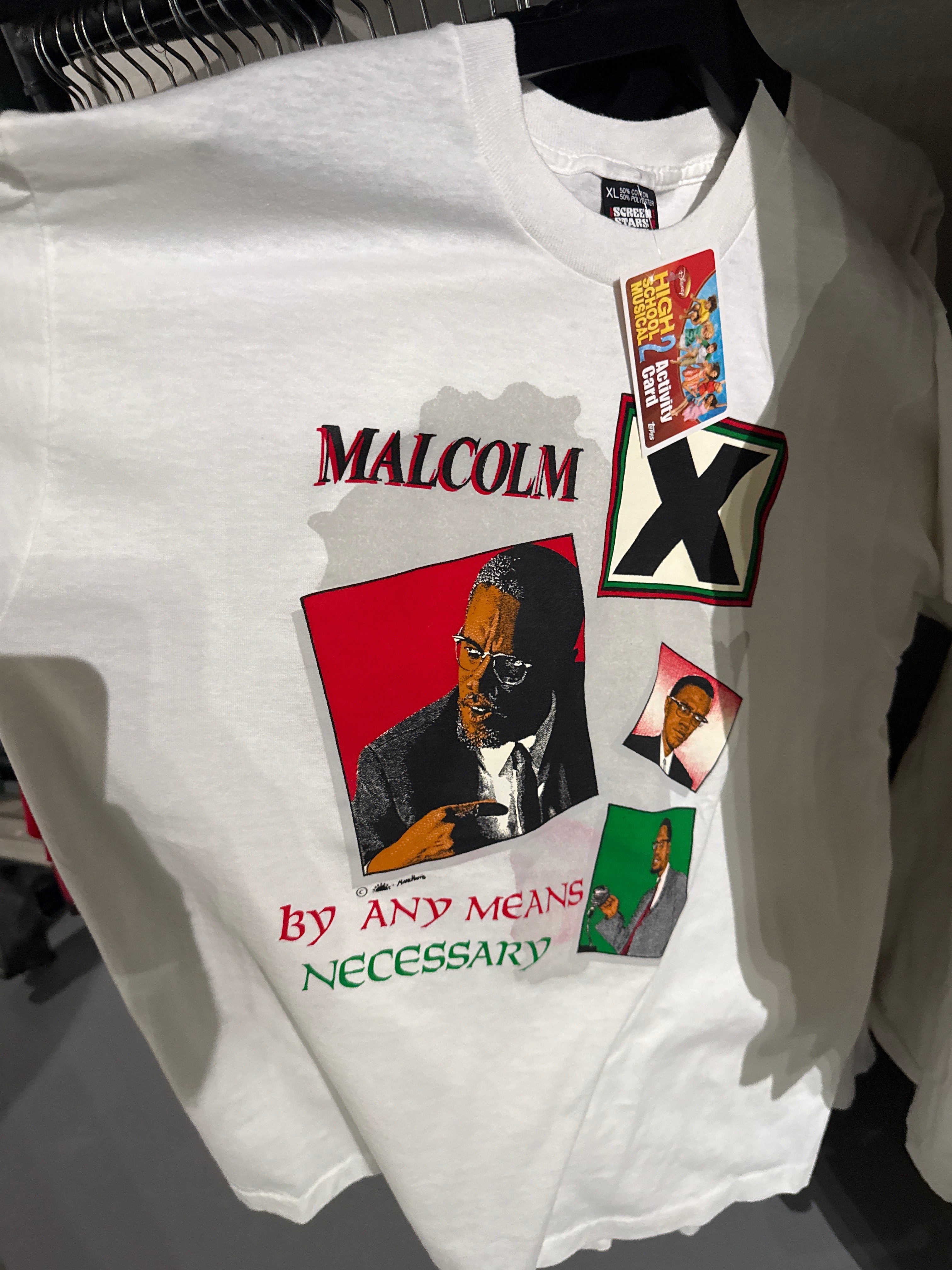 Vintage Malcolm X By Any Means T-Shirt Sz XL