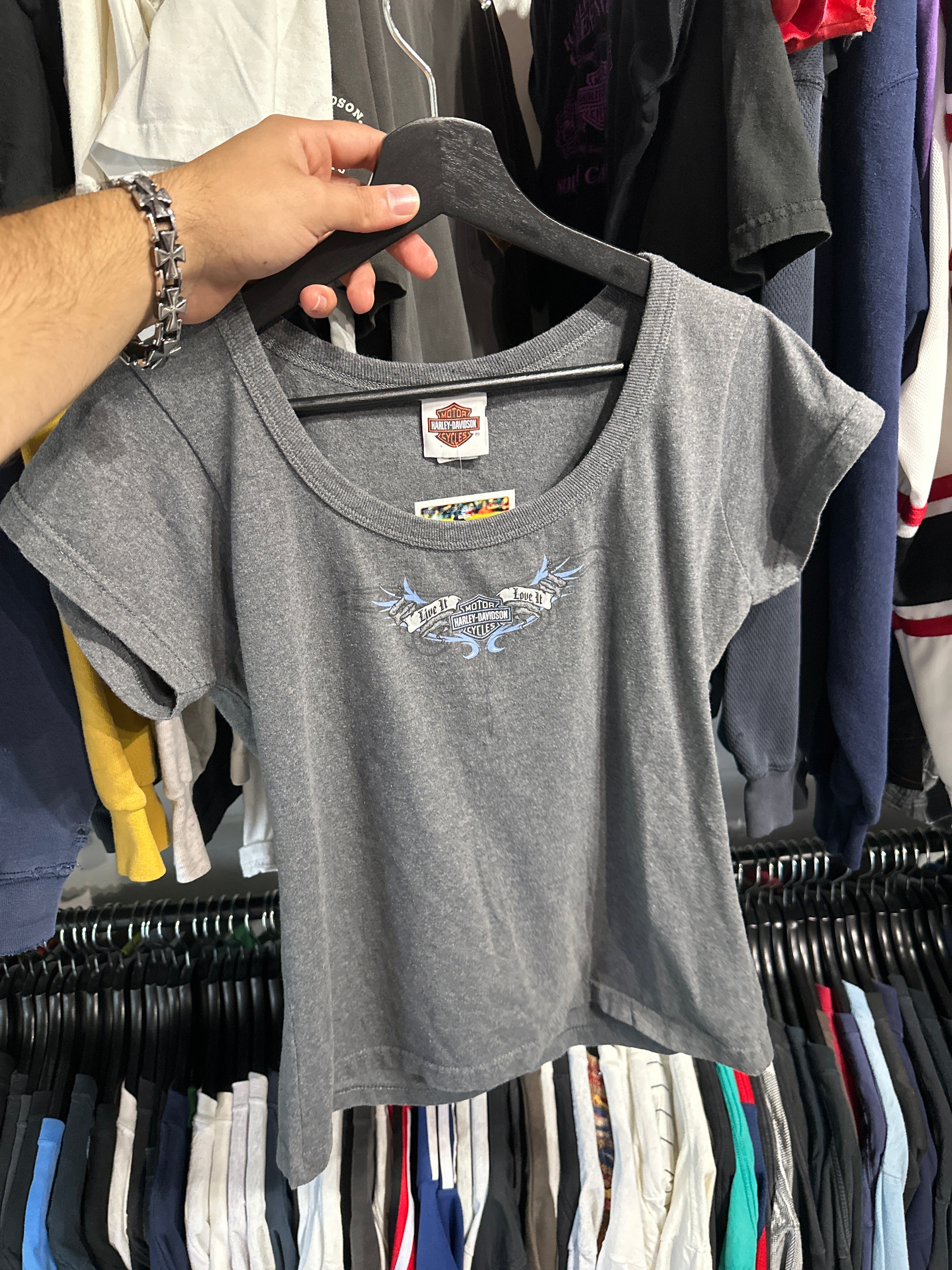 Y2K Harley Baby Tee (M)