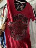 Affliction Lace Hybrid Tee (L)