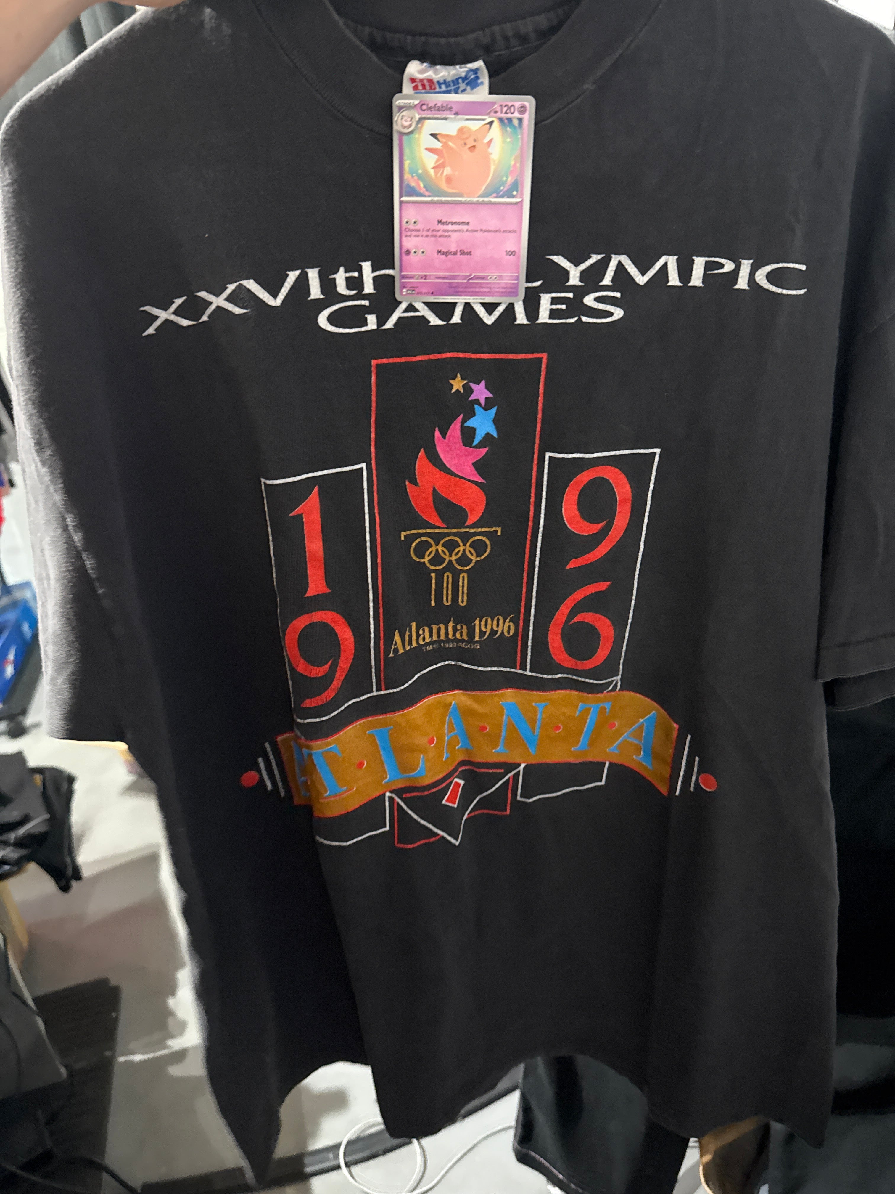 VTG 1996 Olympics BLK T-Shirt Sz XL