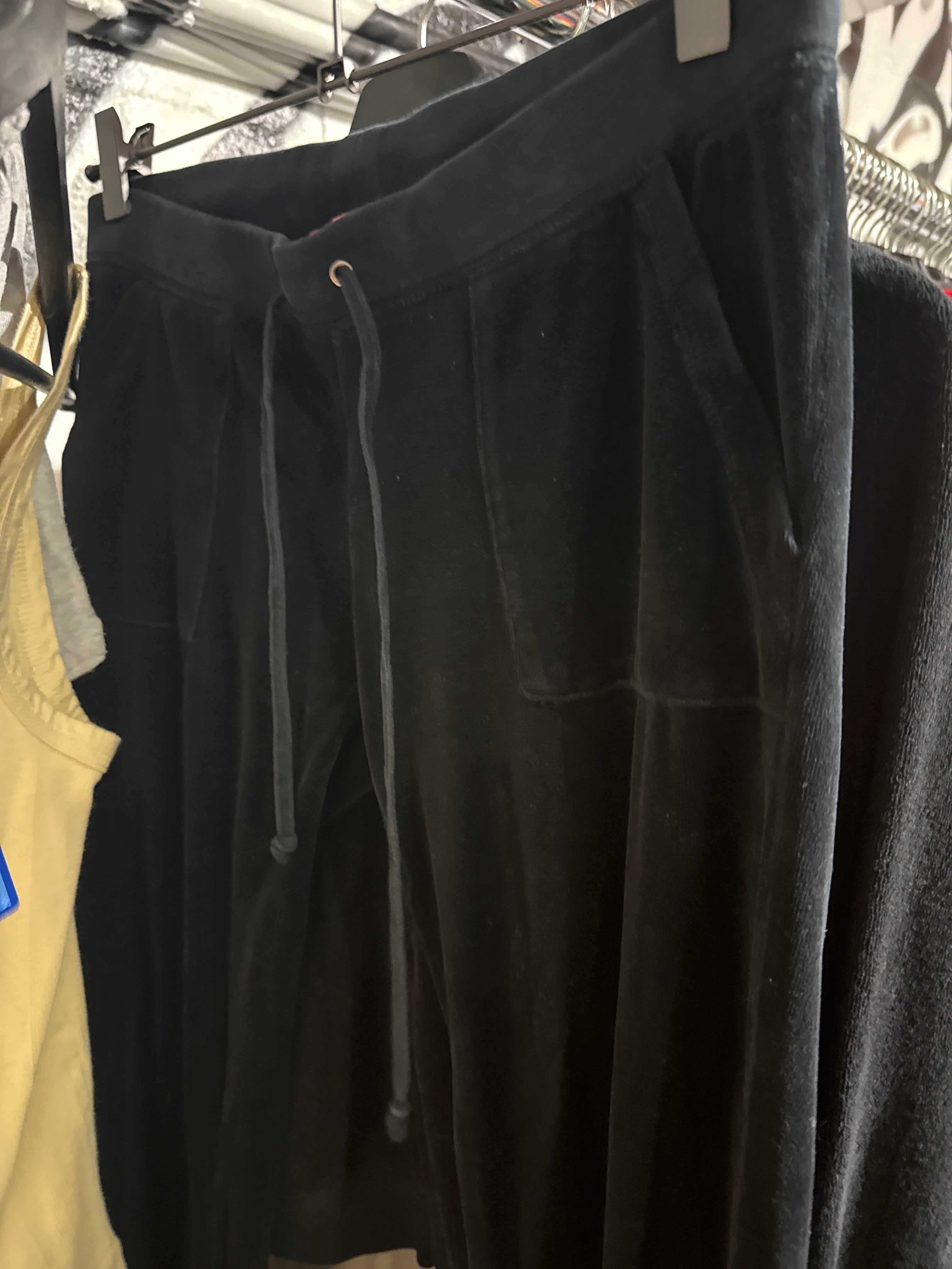 Juicy Couture Black Velour Pants Sz Small
