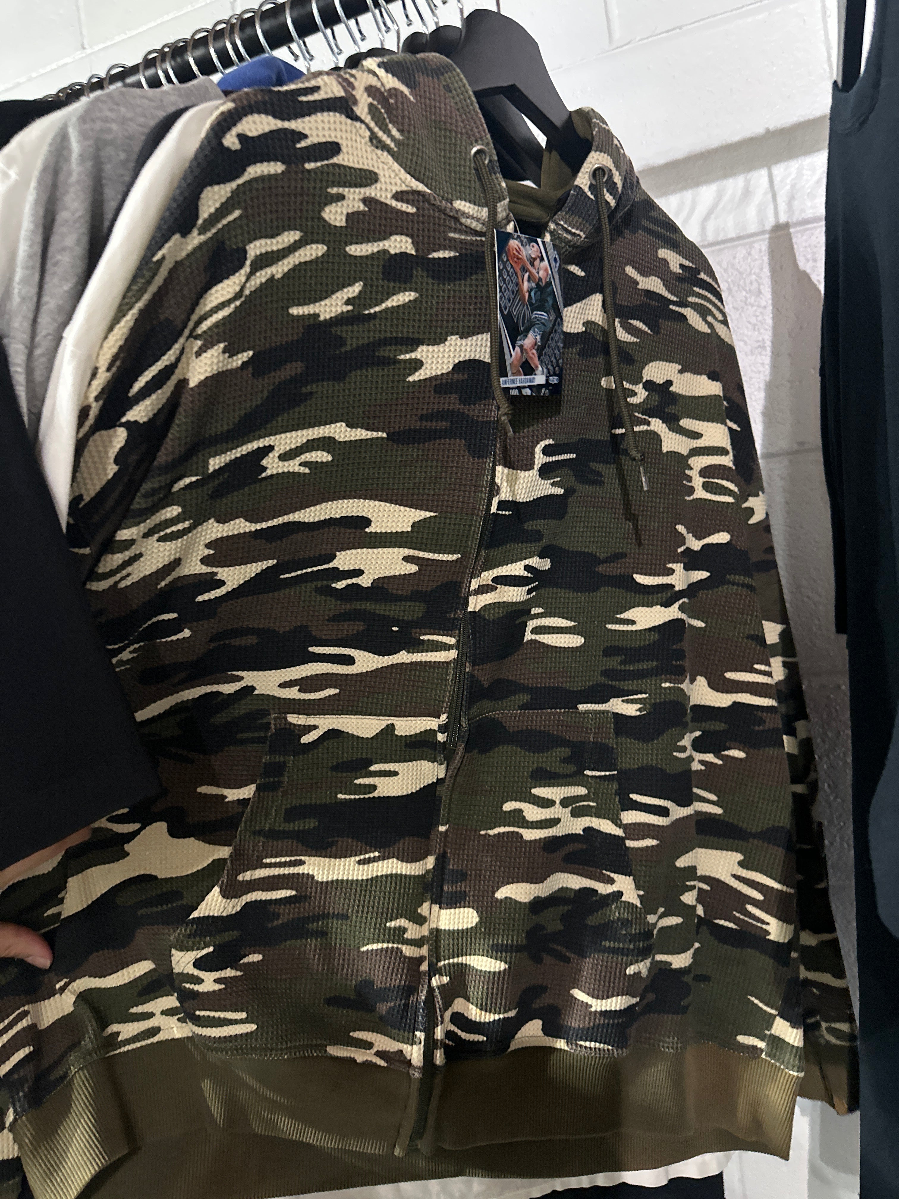 Y2K Thermal Camo Zip Hoodie (L)