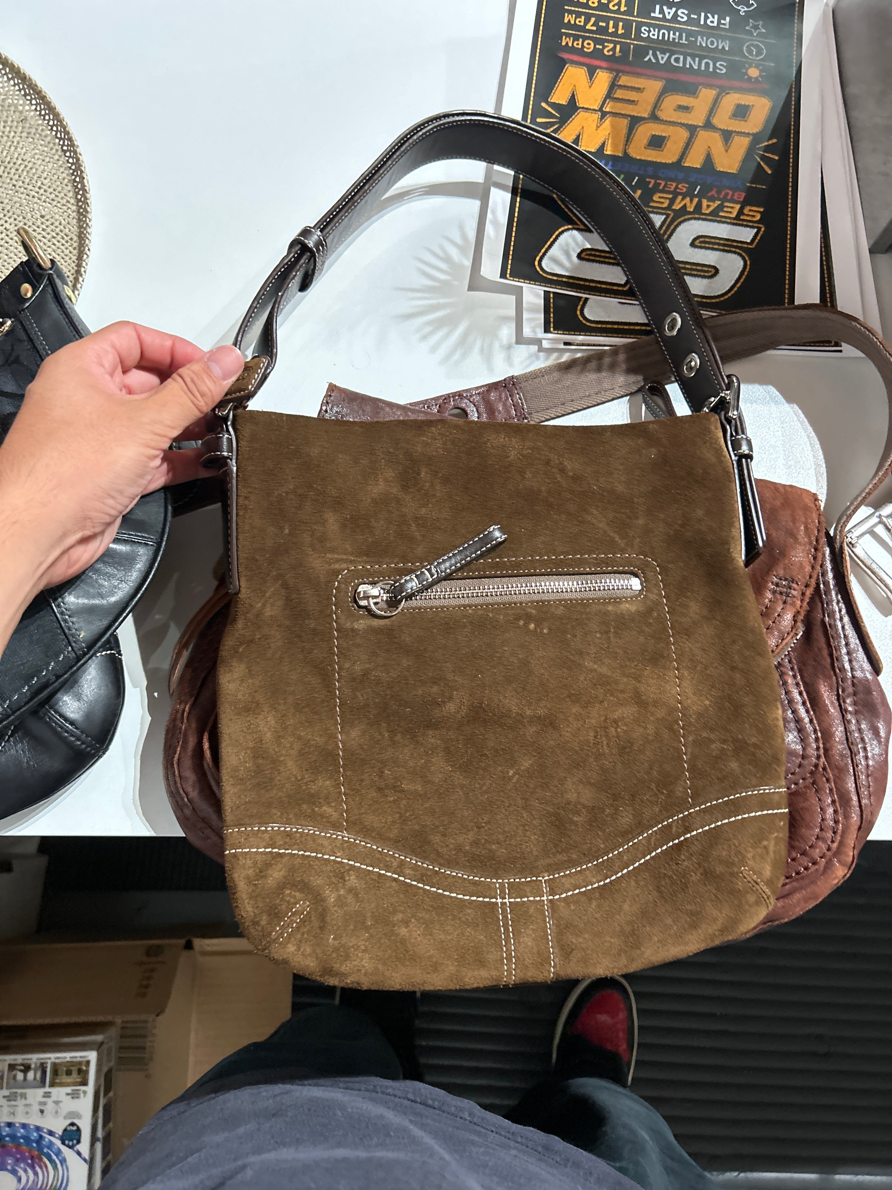 VNTG Coach Suede Shoulder Bag
