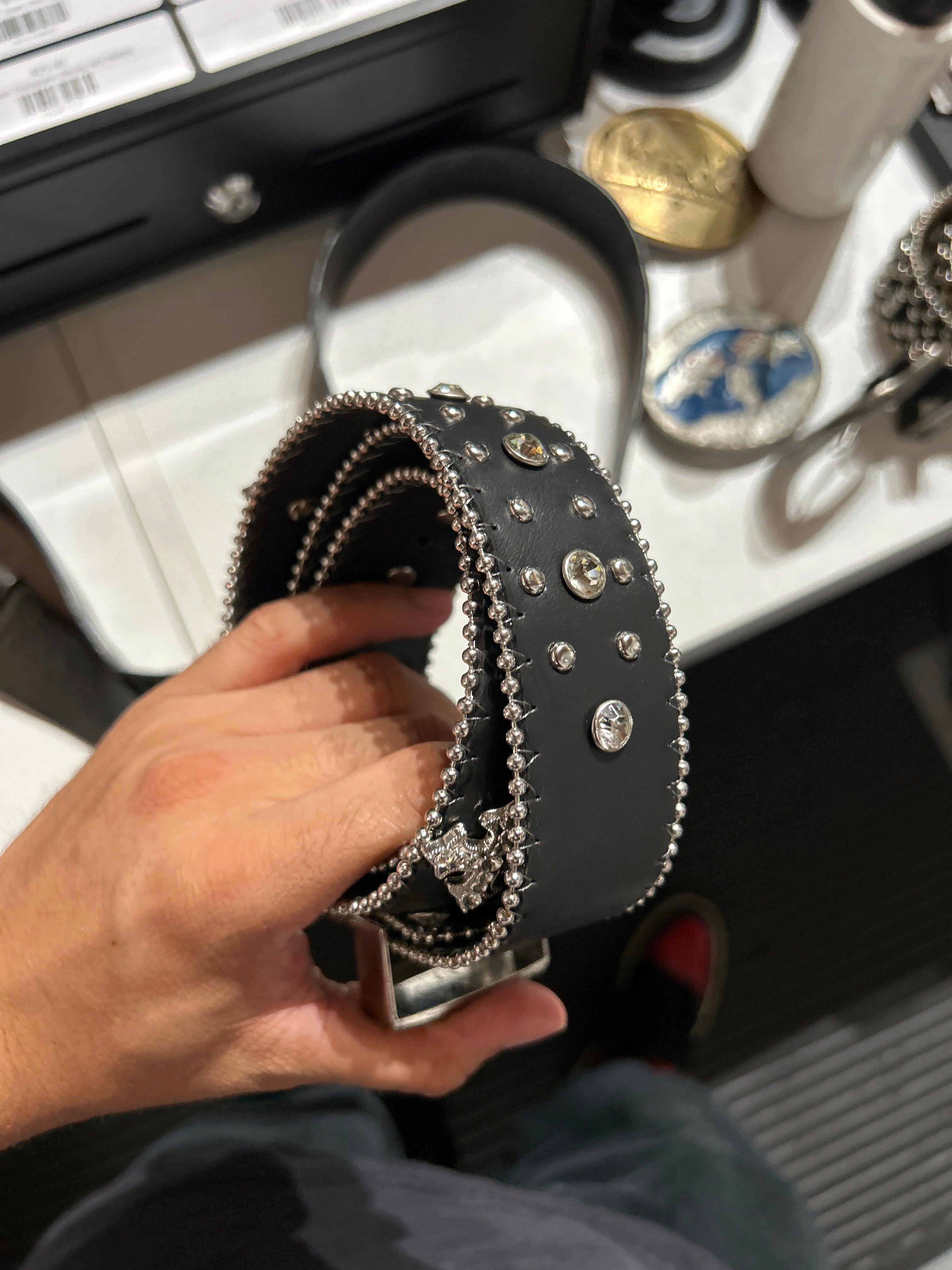 Cross Rhinestone Belt