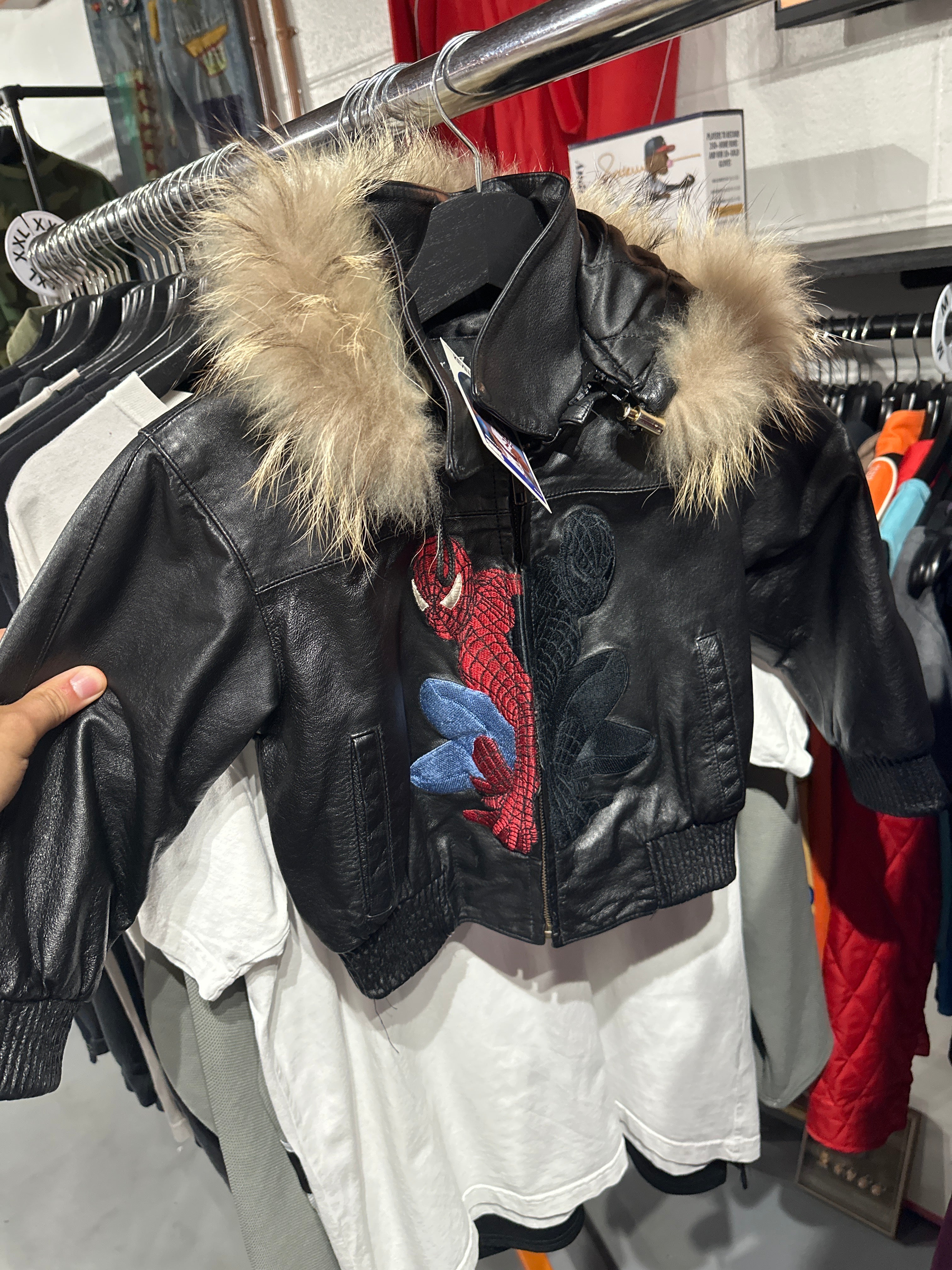 Vtg Spider-Man Leather Jacket (4T)