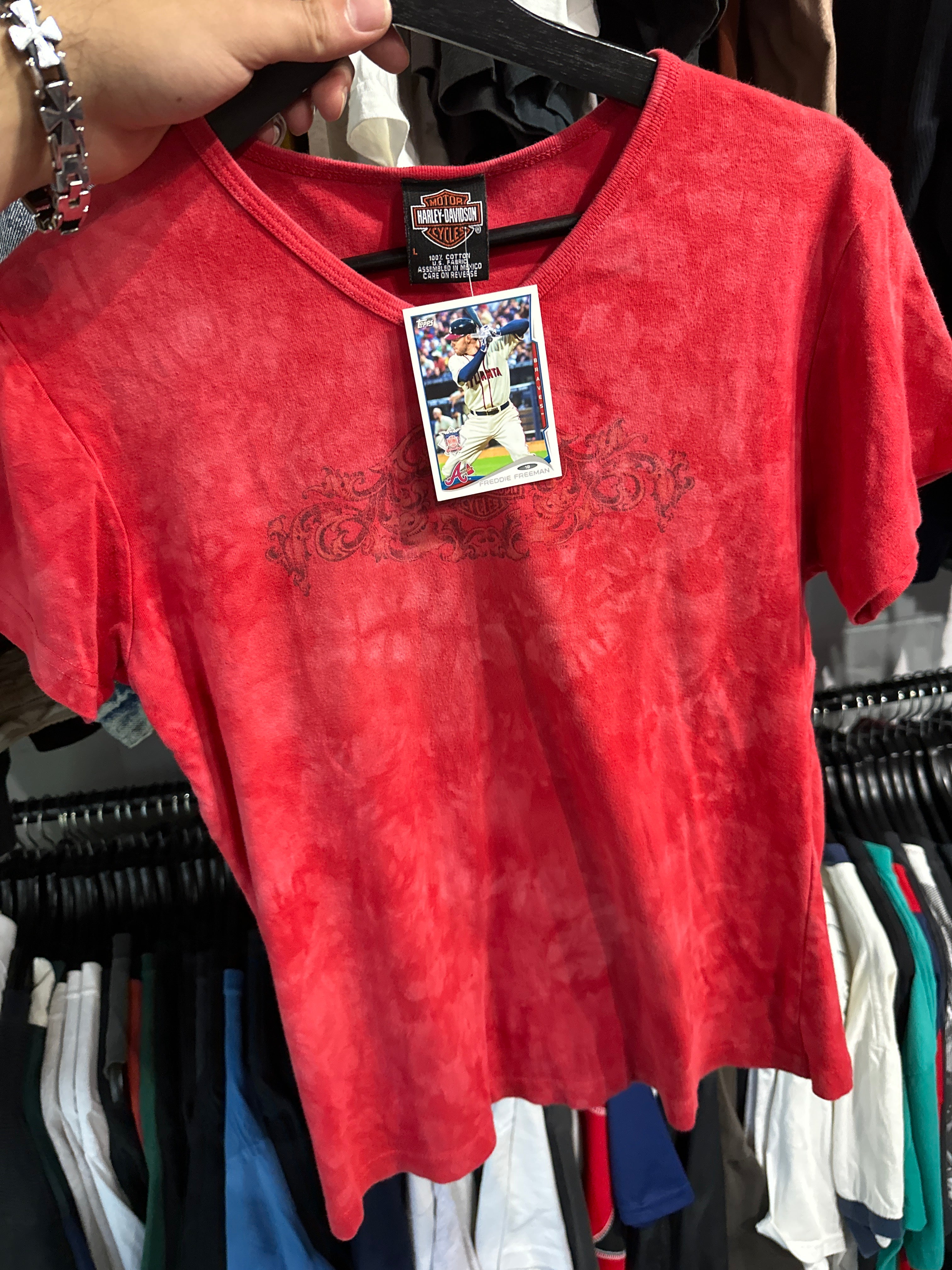 Vtg Harley Red Dye Tee (L)