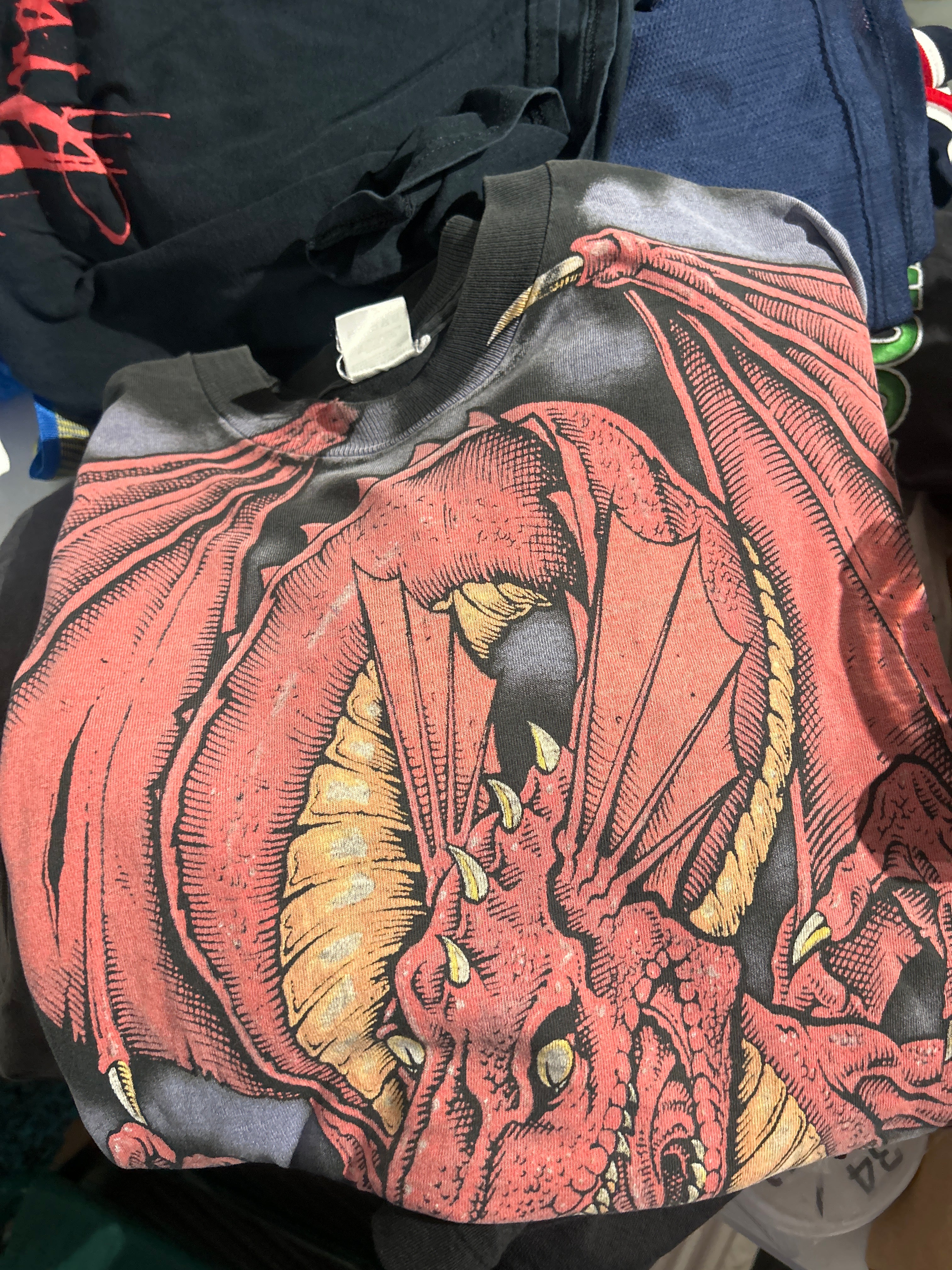 VNTG Dragon Jesus Tee Sz L