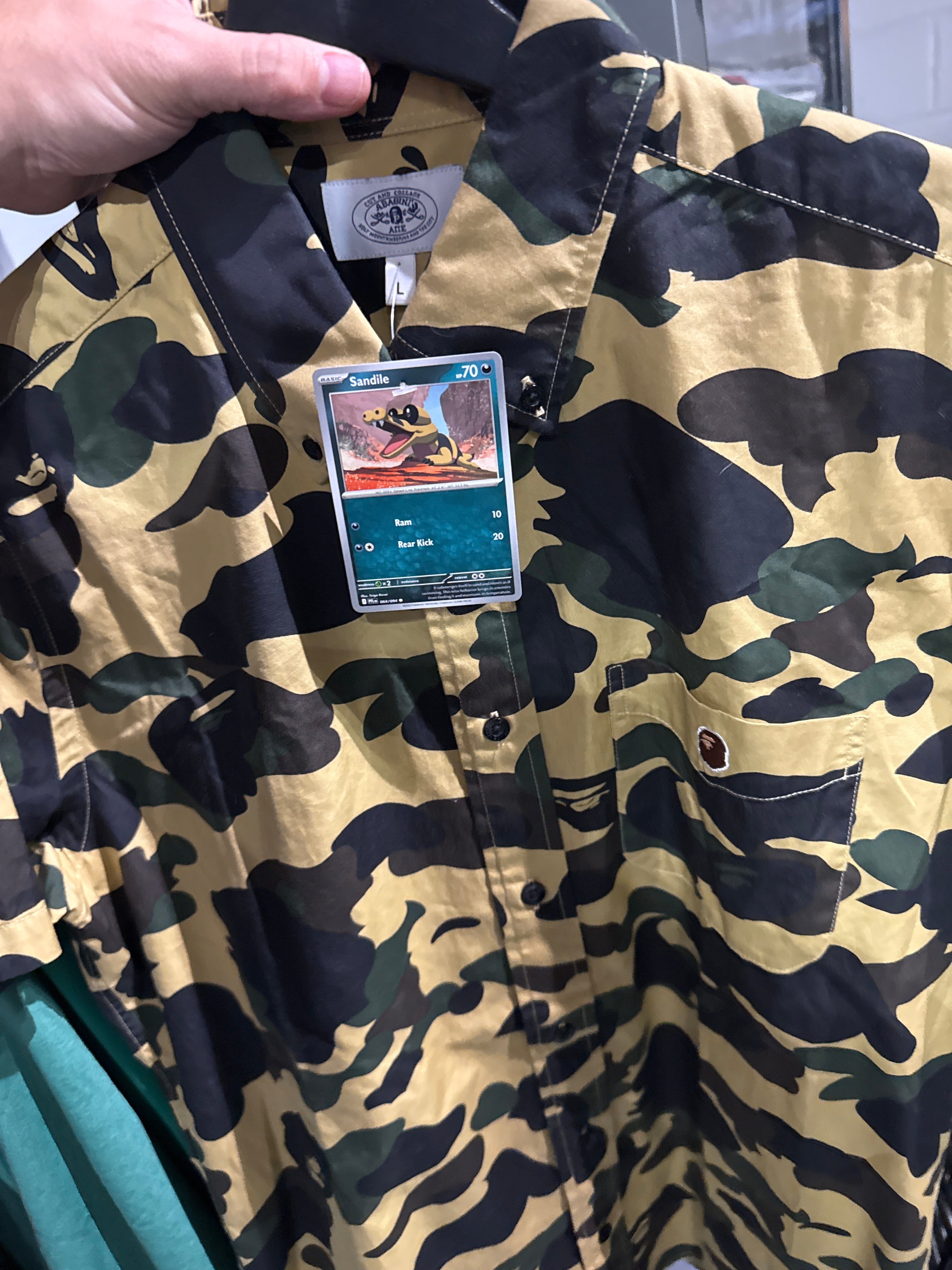 BAPE Camo Button Sz L