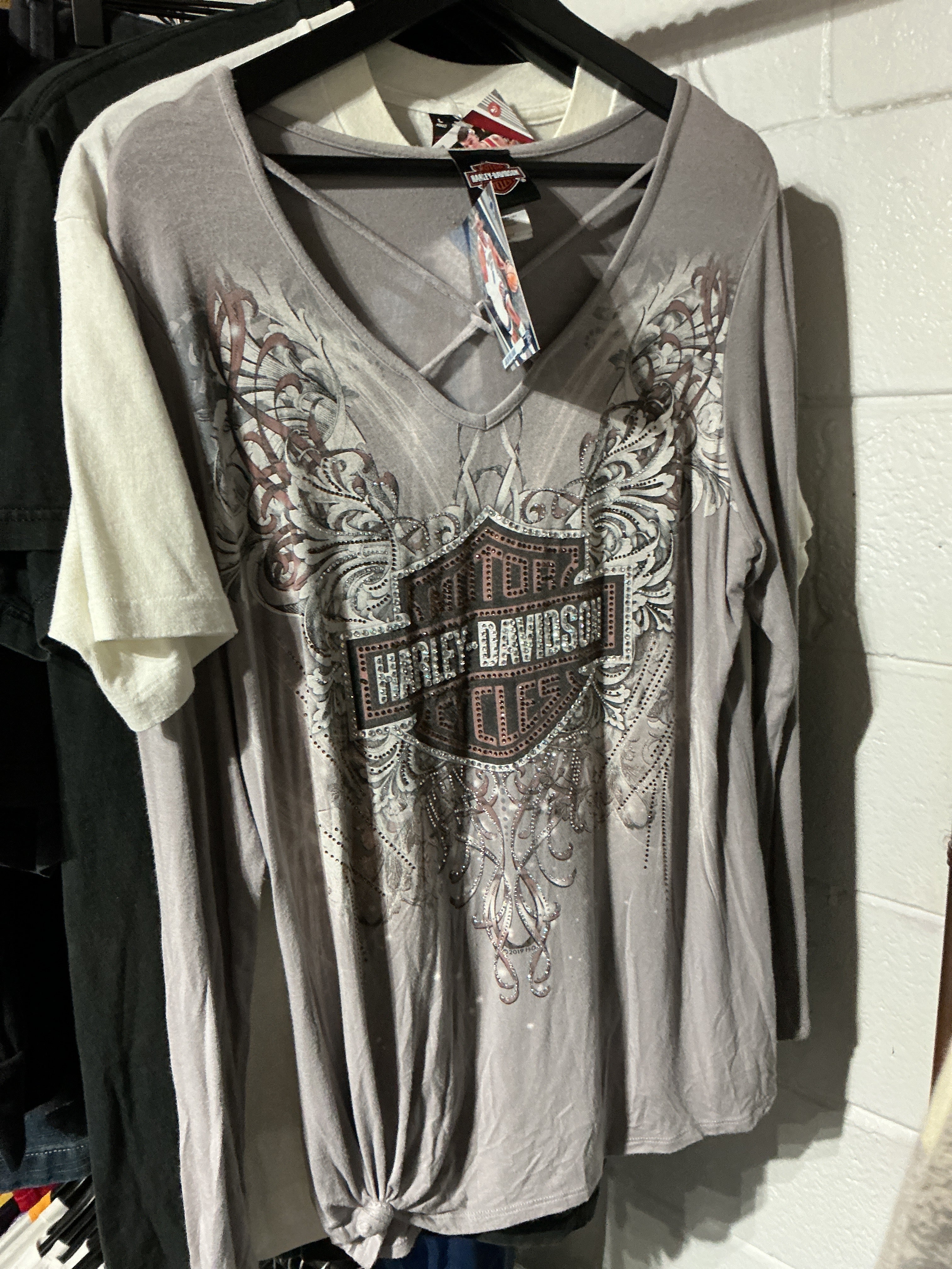 Y2K Harley Rhinestone LS (XL)