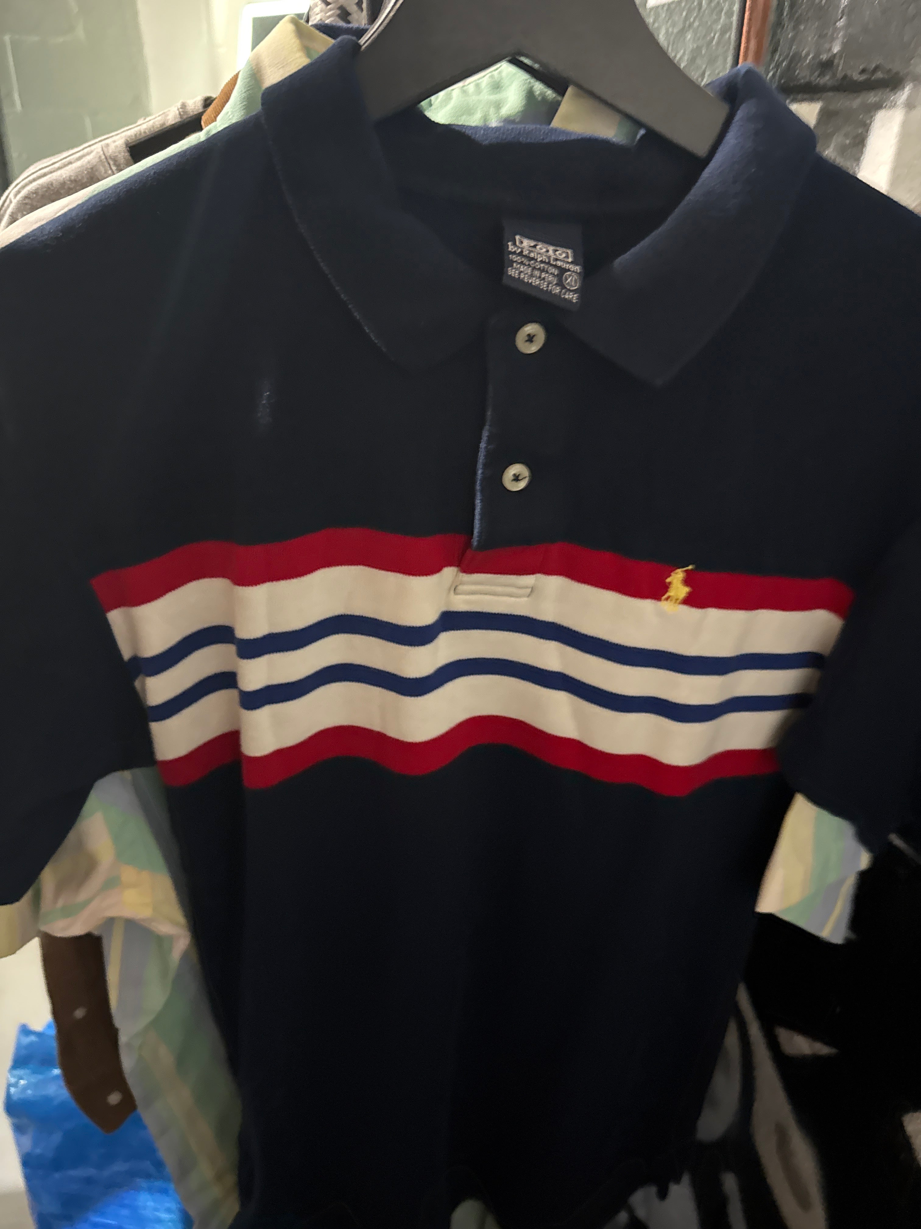 VTG 80s Polo Stripe Sz XL