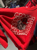VTG UGA Multi Spellout Crewneck Sz L
