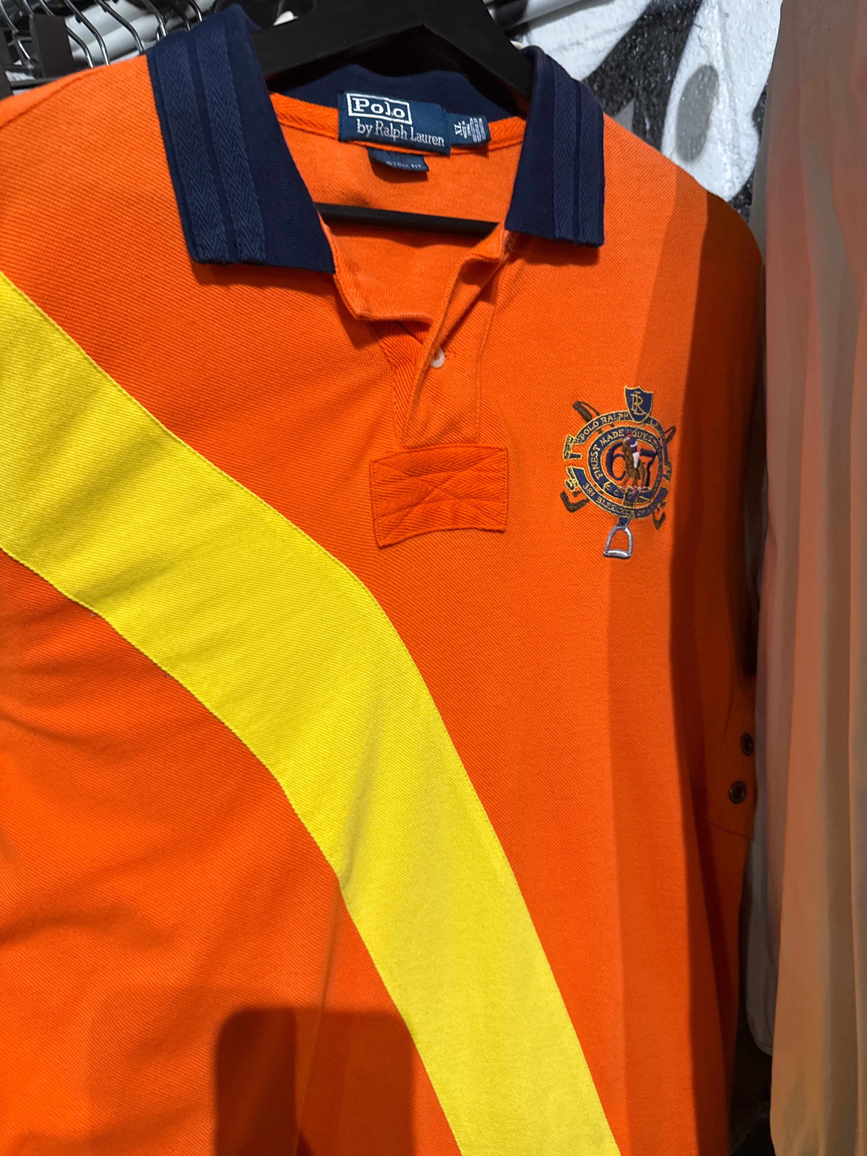 Polo Orange Stripe Sz XL