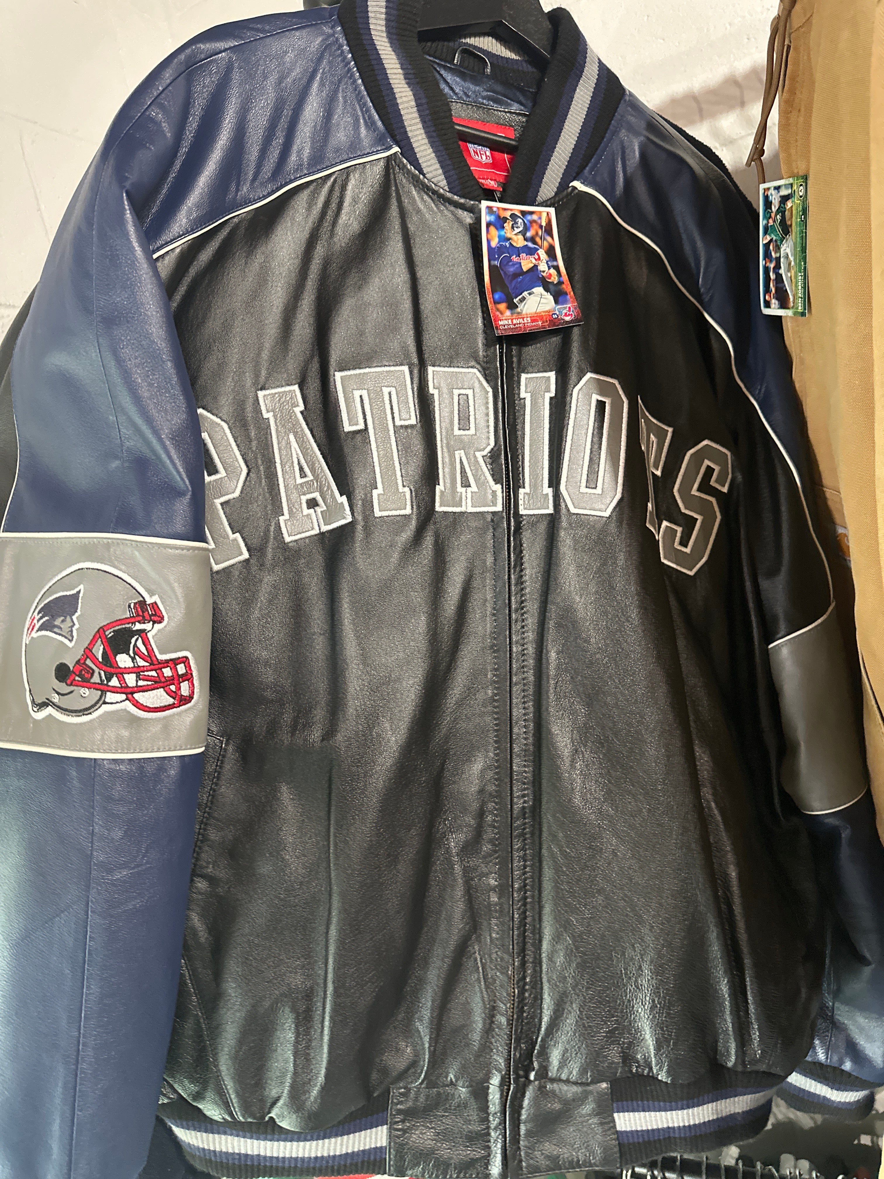 Patriots NFL Leather Jacket (XXL)