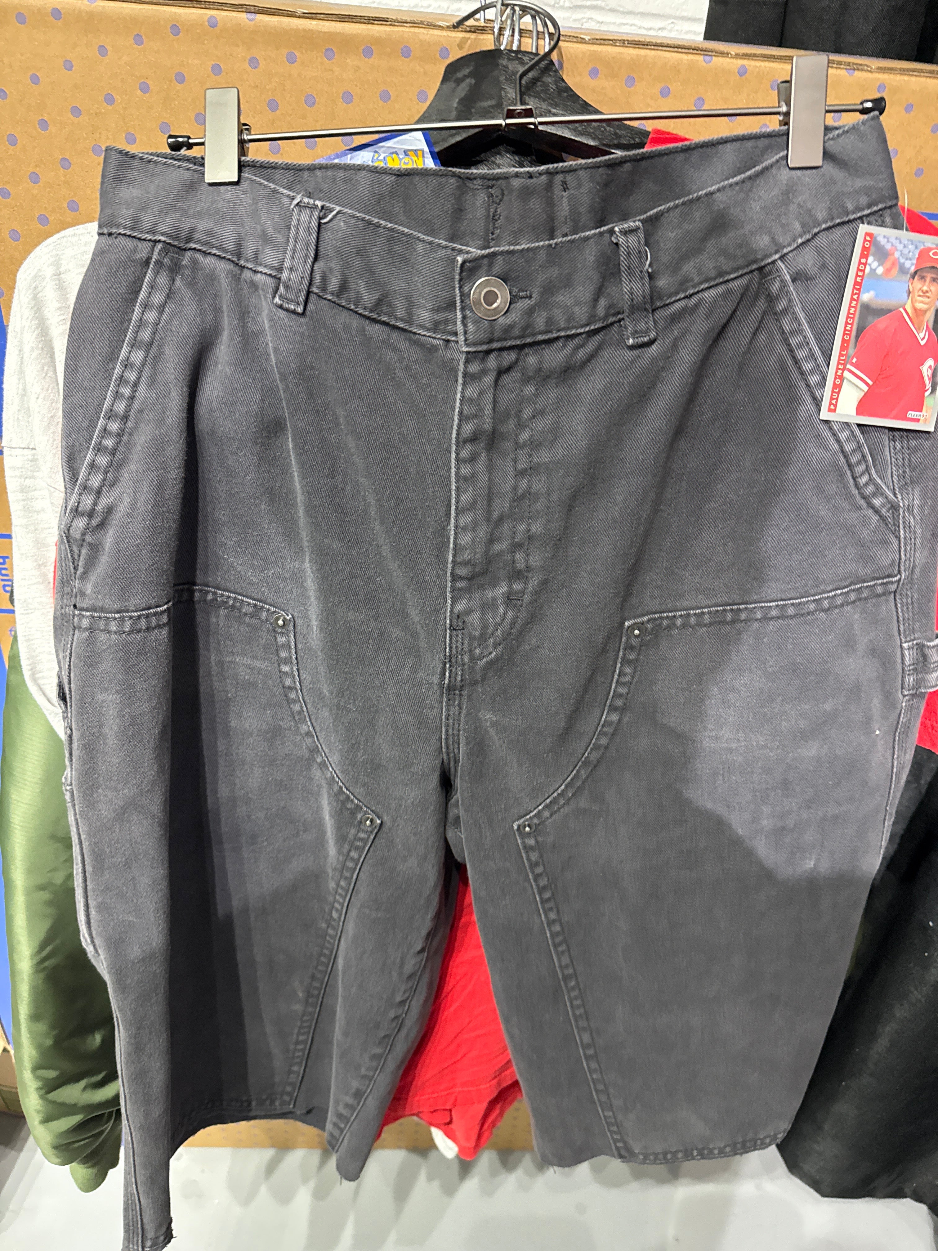 Black Double Knee Shorts Sz 34