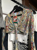 Y2K Boho Paisley Top (XS)