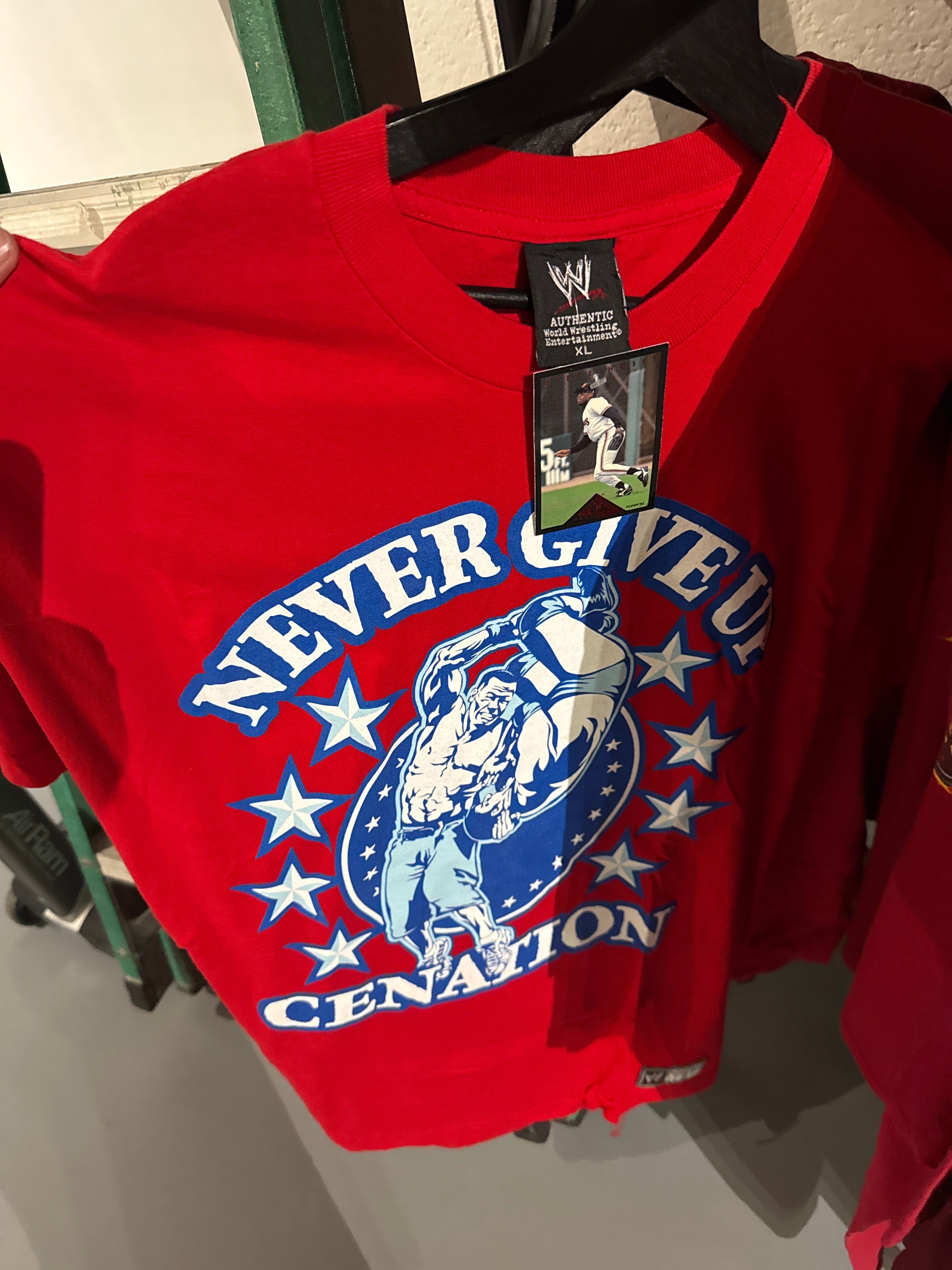 John Cena never give up red T-shirt Sz XL