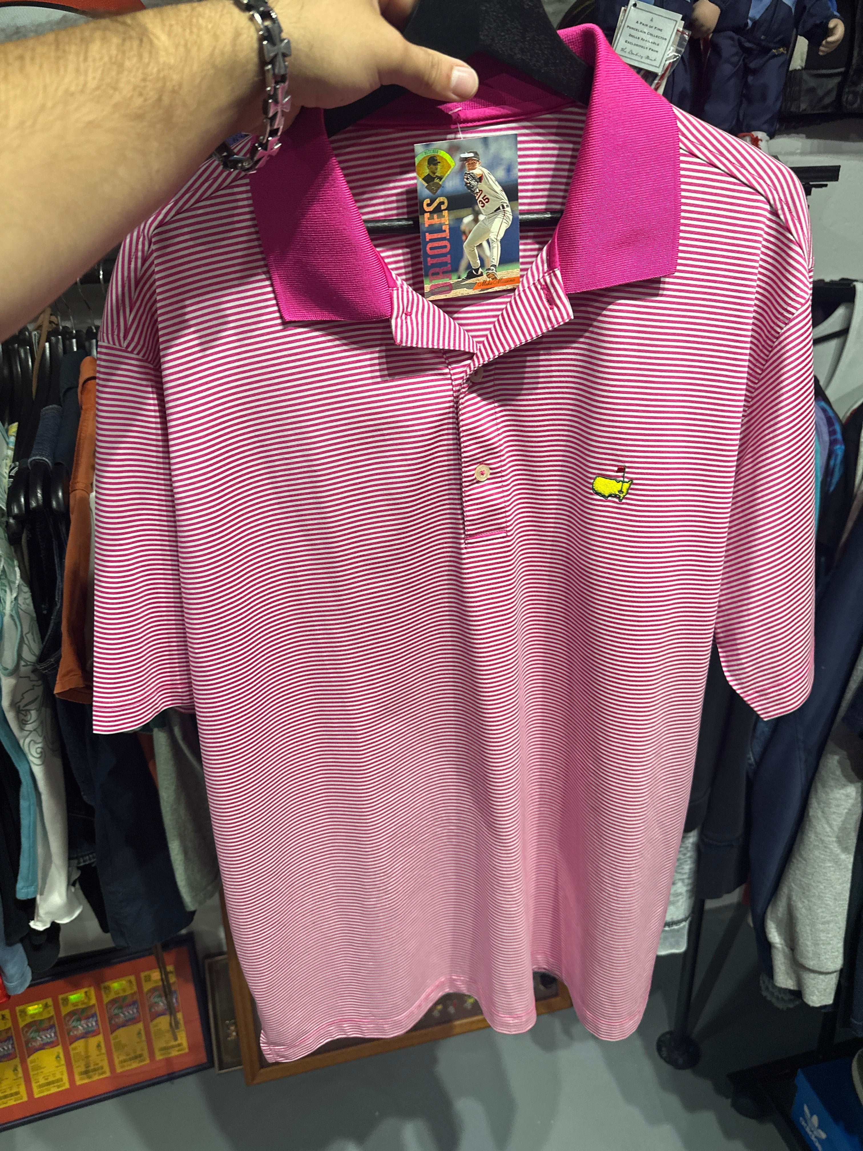 Masters Pink Stripe Polo (XL)