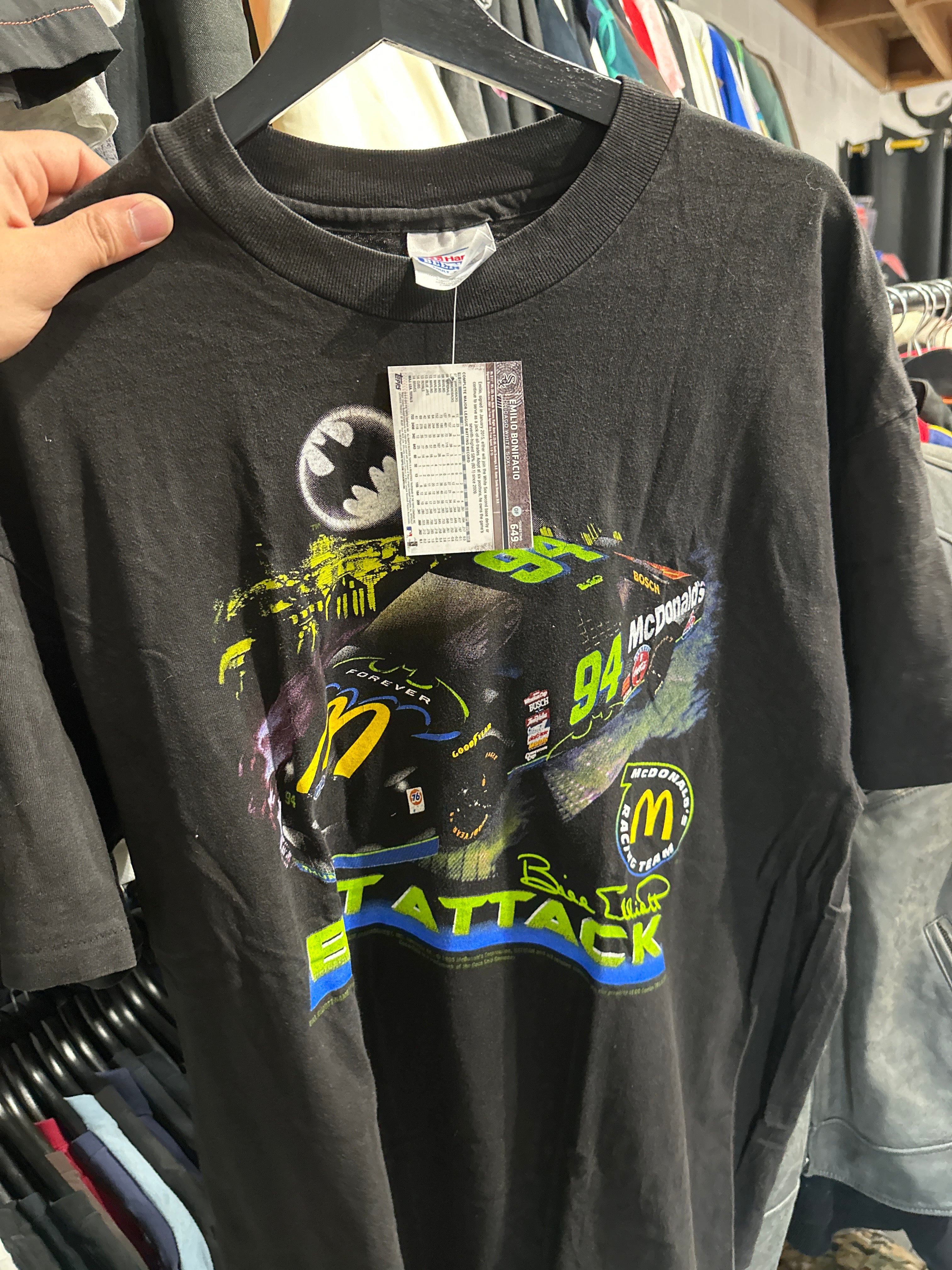 Vtg Bill Elliot Batman NASCAR Tee (XL)