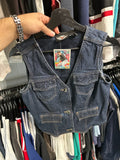 Y2K Harley Denim Vest (M)