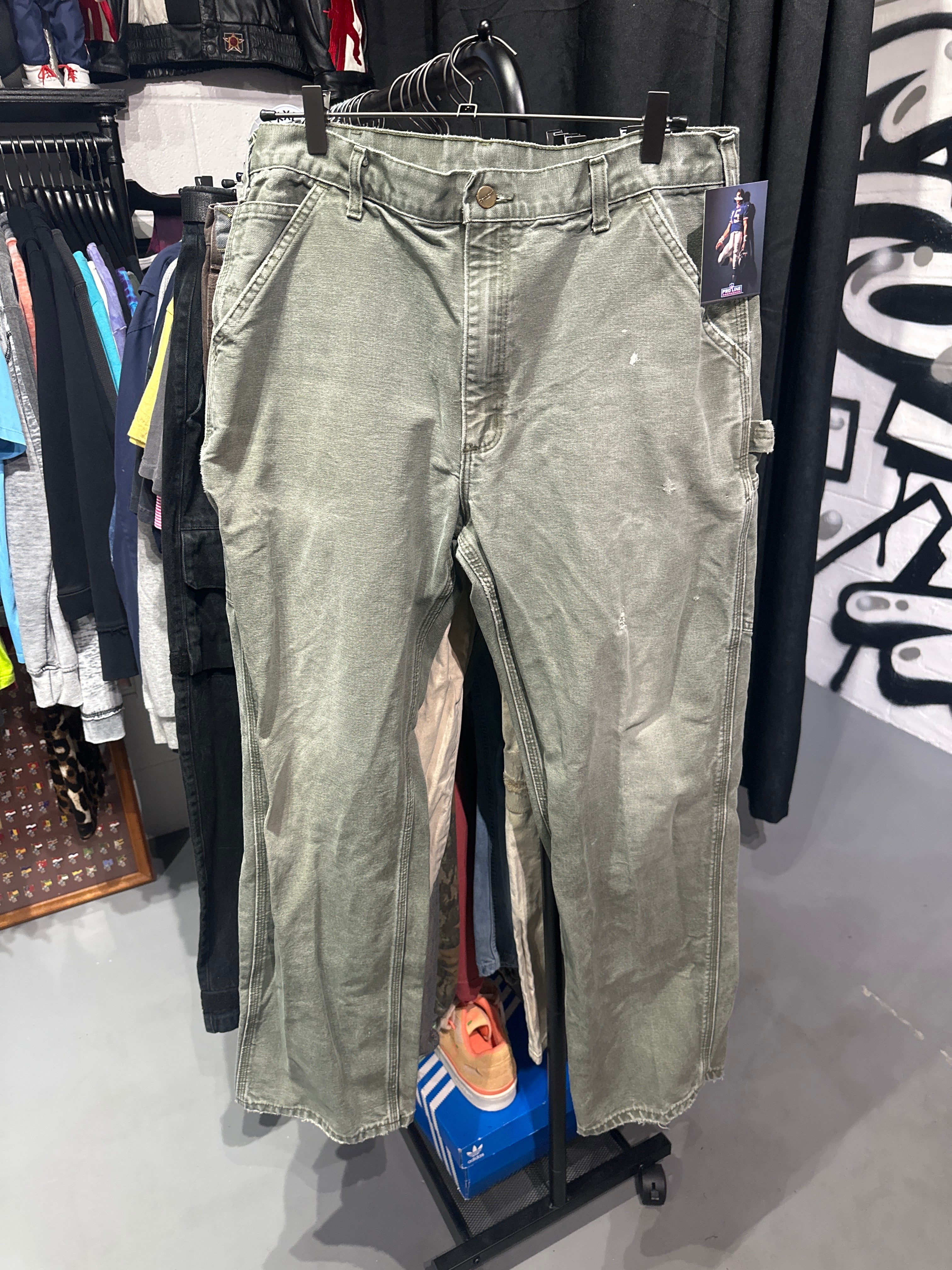 Vtg Carhartt Pants Green (36)