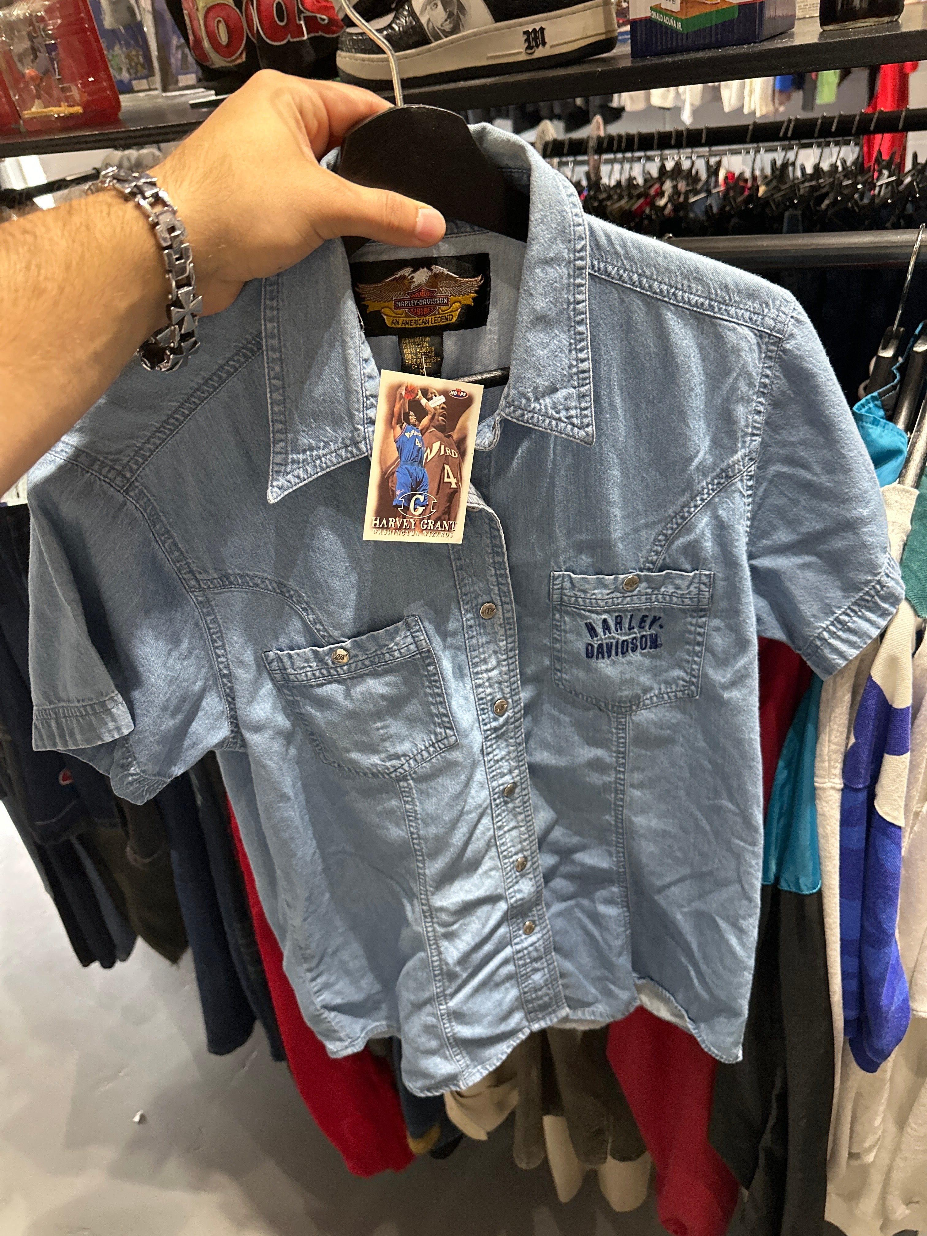 Vtg Harley Button Up (M)